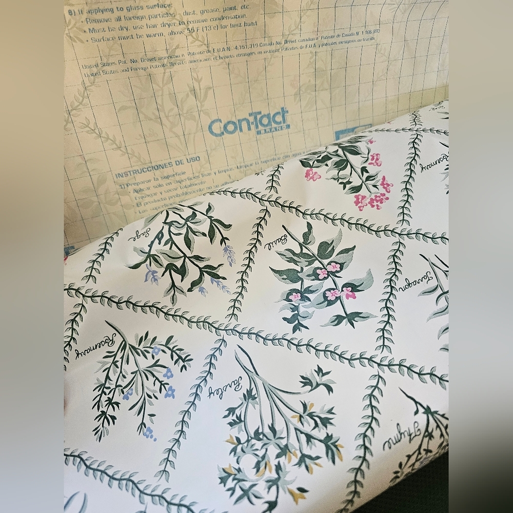 Vtg Contact‎ Paper Herb Garden Floral Self Adhesive Rubbermaid Con-Tact 1994 90s